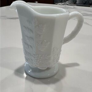 Westmoreland vintage White Grape-Relief Milk Glass Pitcher